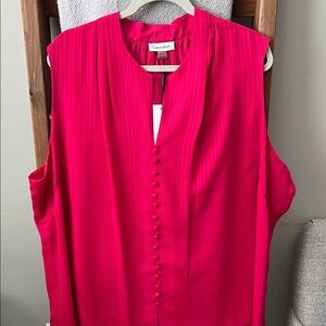 Calvin Klein Women's Vibrant Pink Blouse, NWT, Size 3X, Retails $70